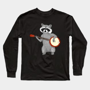 Racoon plays the Banjo Long Sleeve T-Shirt